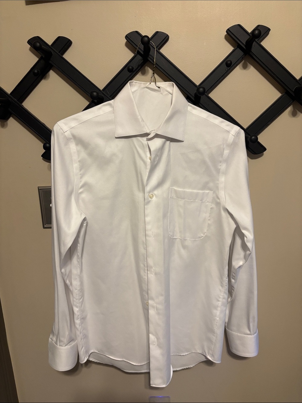 Like New-Pronto Uomo White Long-Sleeve Dress Shirt
